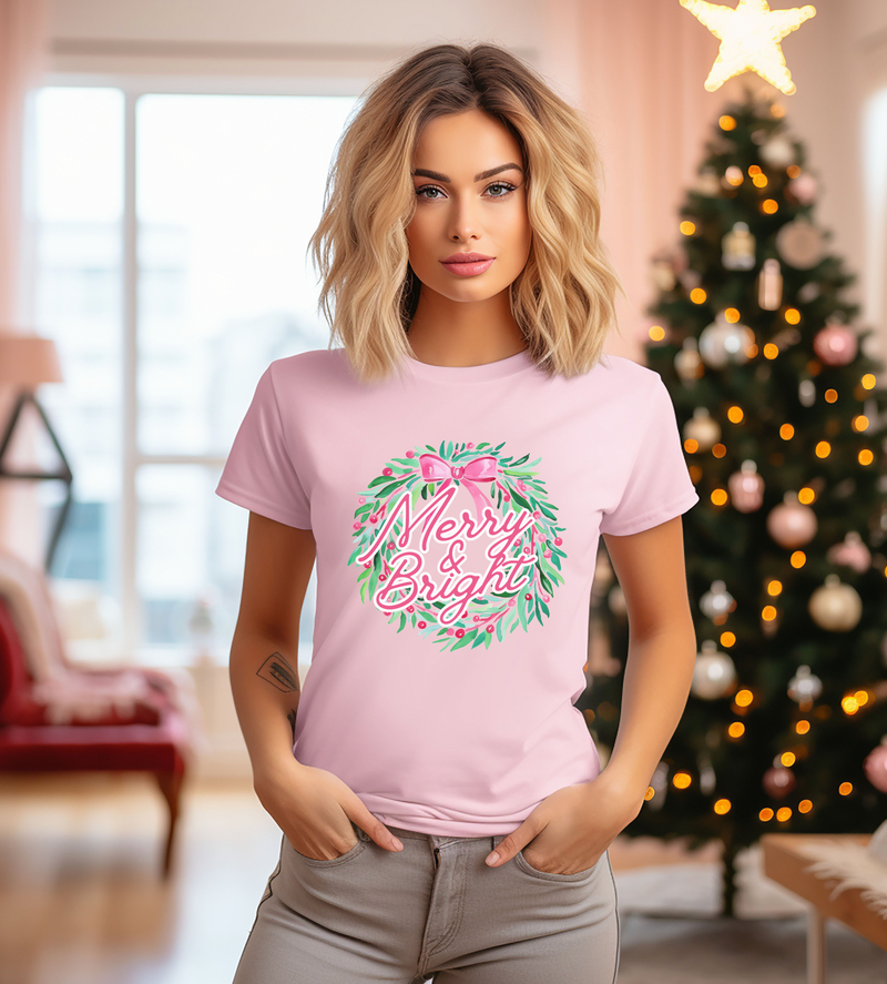 Merry and Bright Preppy Wreath Unisex Top