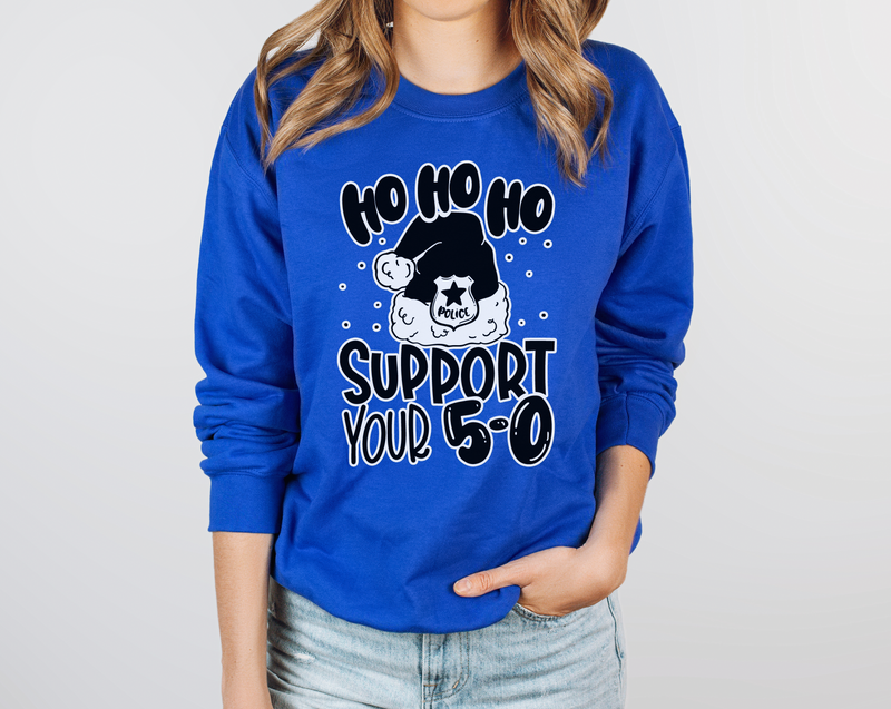 HO HO HO Support Your 5-0 © Unisex Crewneck Sweatshirt