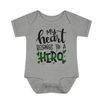 My Heart Belongs To A Hero © Infant Bodysuit (Thin Green Line)
