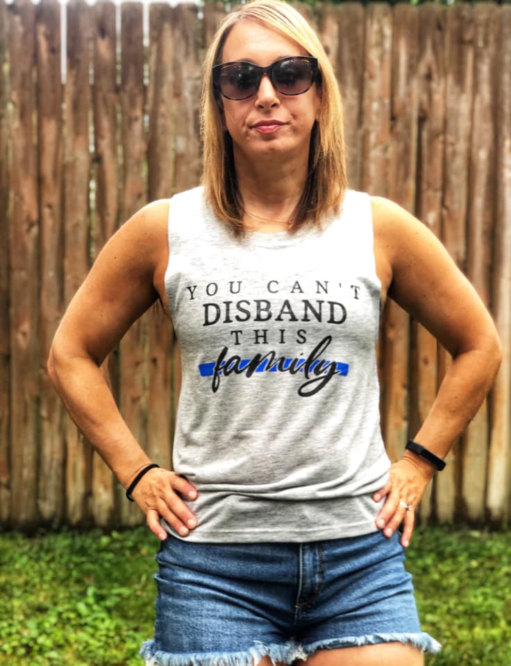 You Can't Disband This Family© Ladies Flowy Muscle Tank