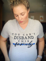 You Can't Disband This Family© Unisex V-Neck Top (Ash Gray + TBL)