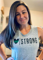 Heart Strong© (Thin Green Line) Ladies Flowy Muscle Tank