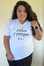 What Y'all Need Is Police + Prayer © Unisex V-Neck Top (Black)