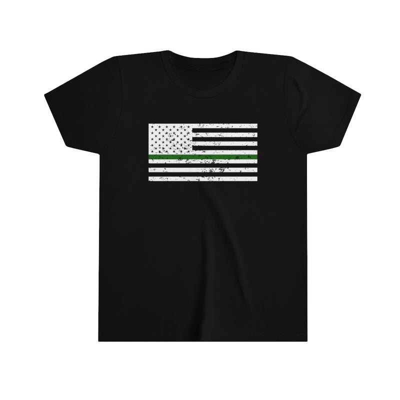 Standard Distressed Flag © Youth Tee (Thin Green Line)