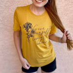 Give Yourself Time To Bloom © Unisex Top (Heather Mustard + Black)