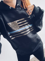 Standard Flag © Unisex Crewneck Hoodie (Black Glitter)
