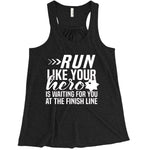 Run Like Your Hero © / 7PT Badge Ladies Flowy Racerback (White)