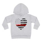 Grunge Heart Flag © Toddler Pullover Fleece Hoodie (Thin Red Line)