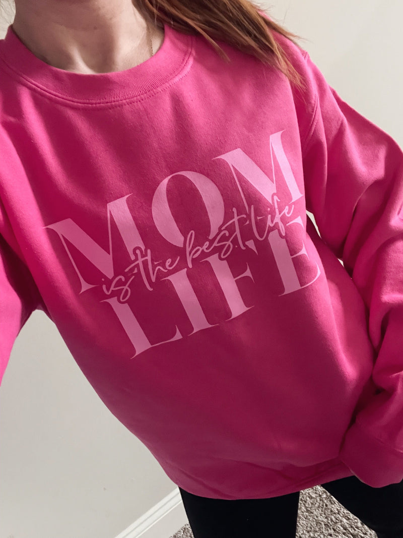 Mom Life Is The Best Life © Unisex Crewneck Sweatshirt  (Heliconia)