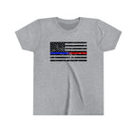 Standard Distressed Flag © Youth Tee (Thin Blue / Red Line Duo)