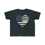 Grunge Heart Flag © Toddler Tee (Thin Blue / Thin Gold Line Duo)
