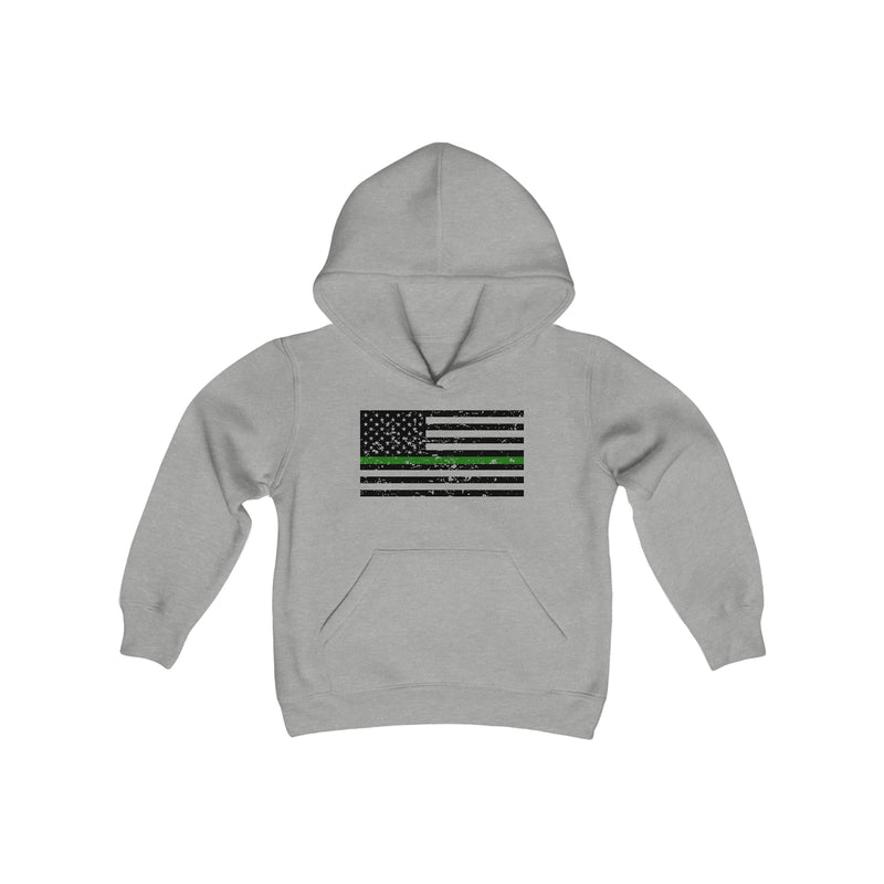 Standard Distressed Flag © Youth Hoodie (Thin Green Line)