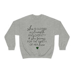 She Prays For The Safety Of Her Hero © Unisex Crewneck Sweatshirt (Thin Green Line)