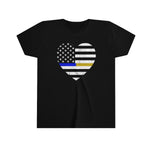 Grunge Heart Flag © Youth Tee (Thin Blue / Thin Gold Line Duo)