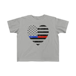Grunge Heart Flag © Toddler Tee (Thin Blue / Thin Red Line Duo)