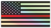 Thin Red Line Flag © Holographic Printed Decal