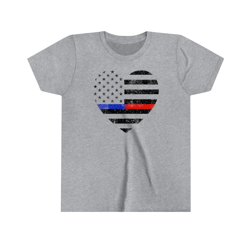 Grunge Heart Flag © Youth Tee (Thin Blue / Thin Red Line Duo)