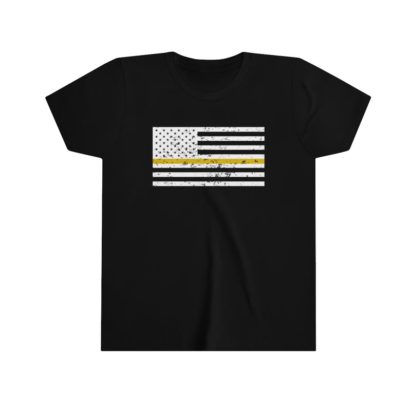 Standard Distressed Flag © Youth Tee (Thin Gold Line)