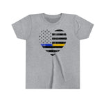 Grunge Heart Flag © Youth Tee (Thin Blue / Thin Gold Line Duo)