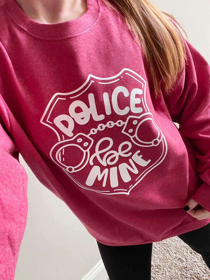 Police Be Mine © Unisex Crewneck Sweatshirt (Vintage Heather Red)