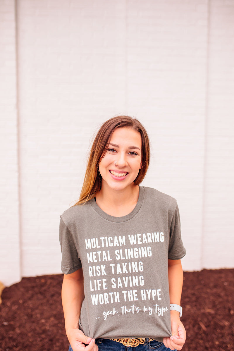 That's My Type © (Military/SWAT) Unisex Top (White)