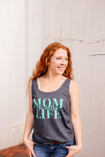 Mom Life Is The Best Life © Women's Scoop Tank (Denim + Mint)