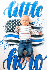 Little Hero Watercolor Flag © Milestone Blanket (Thin Blue Line)