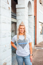 Distressed Bullet Heart © Unisex Tee (Thin Blue Line)