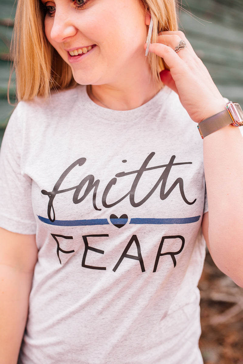 Faith Over Fear © Unisex Top (Thin Blue Line)