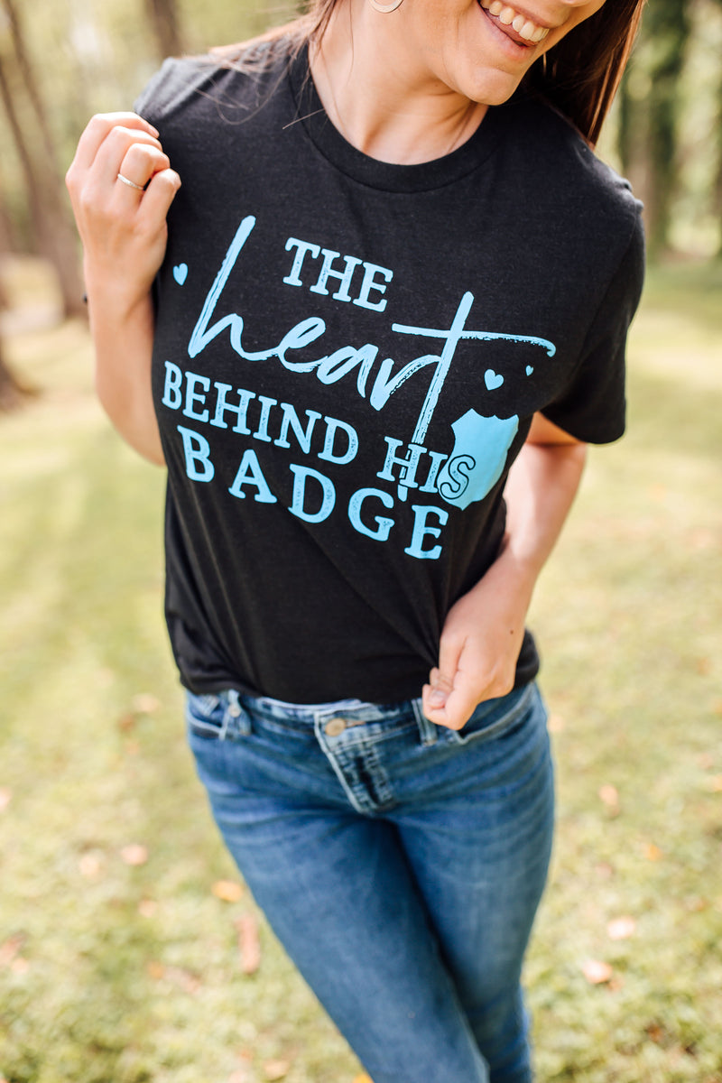 The Heart Behind His Badge © Unisex Top (Columbia Blue)