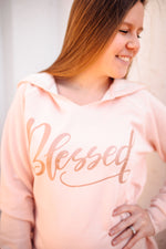 Blessed Ladies Lightweight Fleece Sweatshirt (Rose Gold Shimmer)
