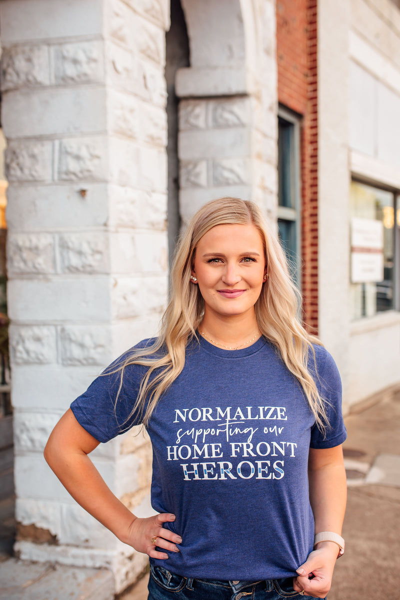 Normalize Supporting Our Home Front Heroes © Unisex Top (Navy Triblend)