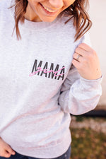 Girl Mama © Pocket Print Unisex Crewneck Sweatshirt (Black + Pink)