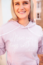 Never Easy, Always Worth It © Unisex Pullover Hoodie (White)