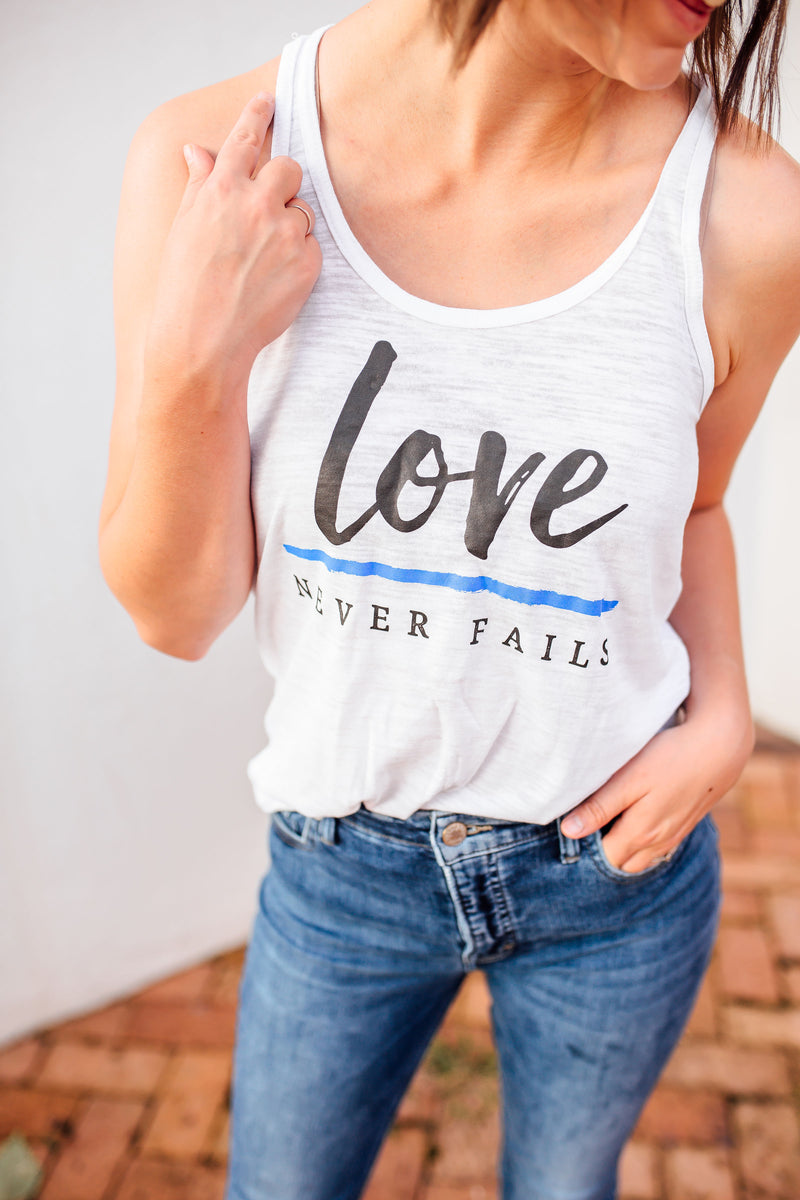 Love Never Fails © Flowy Racerback Top