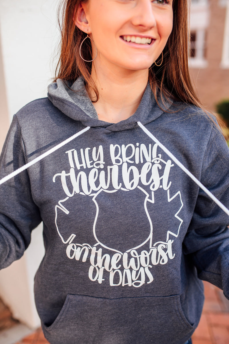 They Bring Their Best On The Worst Of Days © Unisex Pullover Hoodie (White)