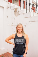 Normalize Supporting Our Home Front Heroes © Ladies Flowy Racerback Tank (TBL)