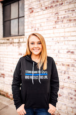 I Stand Behind The Heroes Who Protect This Line© Unisex Pullover Hoodie (Black)