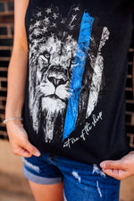Not One Of The Sheep © Flowy Racerback Tank (Thin Blue Line)