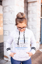 Stand Behind The Heroes Willing To Risk It All © Ladies Mélange Fleece Hoodie (TBL)