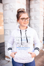 Stand Behind The Heroes Willing To Risk It All © Ladies Mélange Fleece Hoodie (TBL)