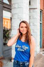 Blue Line Babe © Ladies Racerback Tank