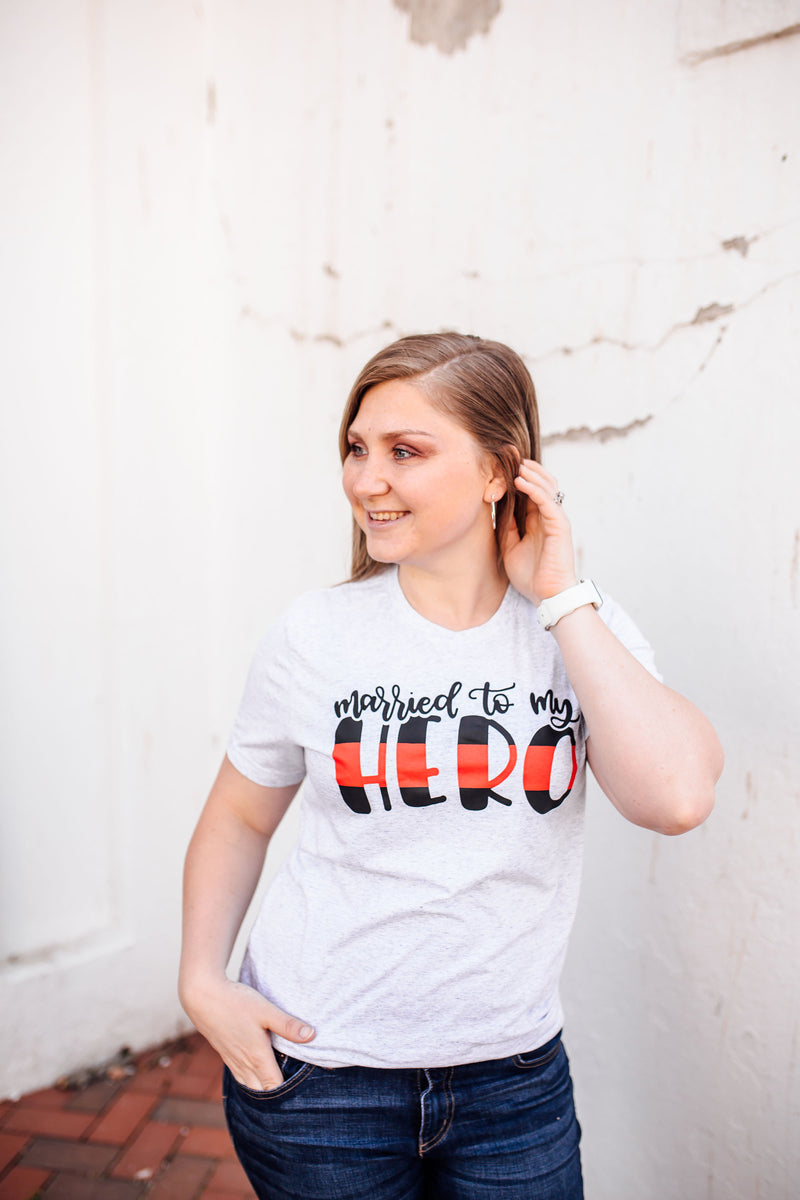 Married To My Hero© Unisex Top (Thin Red Line)