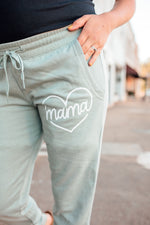 MAMA Script Heart © Women's Wave Sweatpants (Sage) // Final Sale