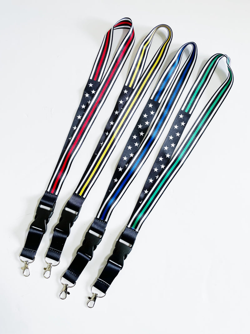 Stars and Stripes Satin Lanyard (Select Your Line)