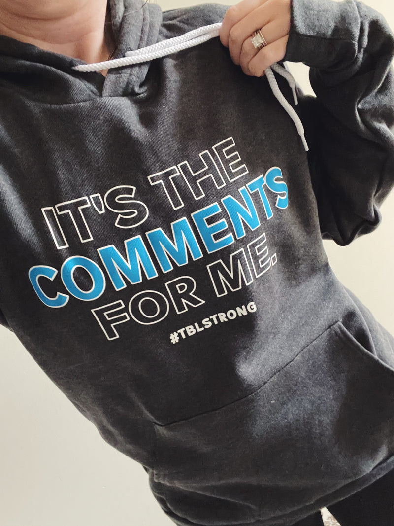 It's The Comments For Me © Unisex Pullover Hoodie (White/Columbia Blue)
