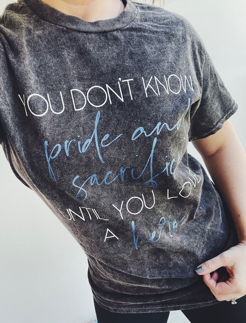 Pride and Sacrifice Mineral Wash Unisex Tee (Select Your Line) // FINAL SALE