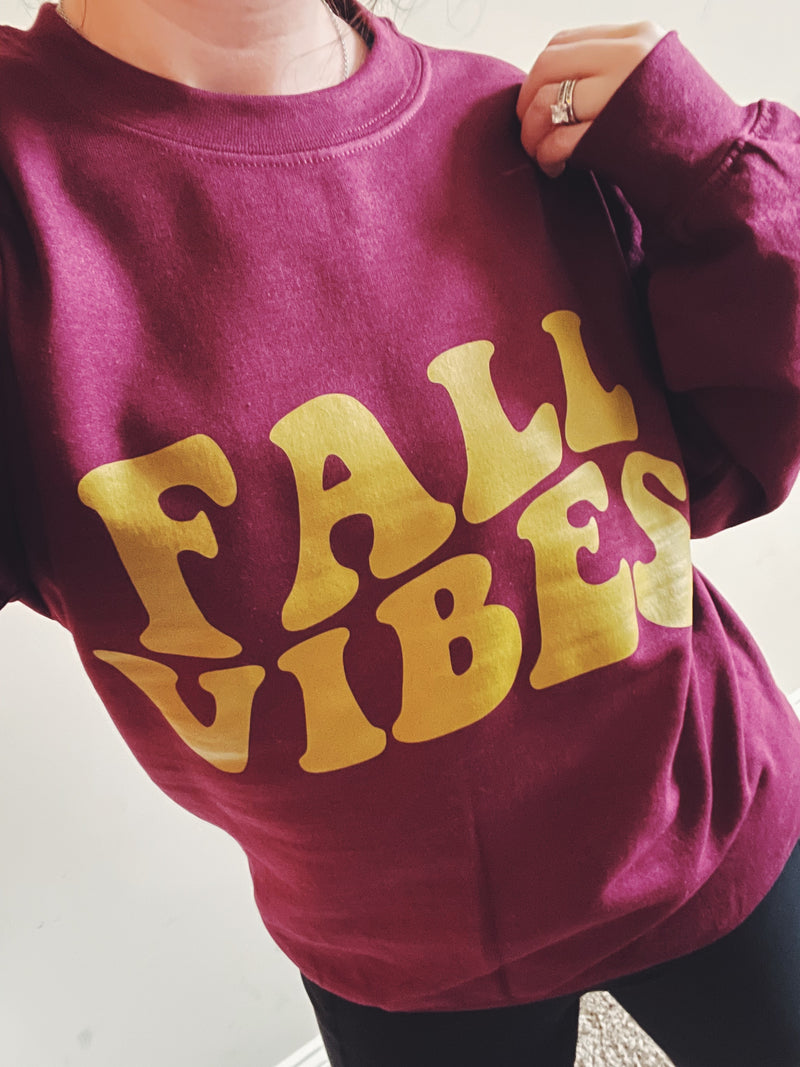 Fall Vibes Unisex Crewneck Sweatshirt (Vegas Gold) // FINAL SALE