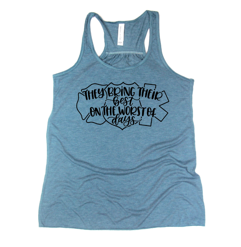 They Bring Their Best On The Worst Of Days© V2 Ladies Flowy Racerback