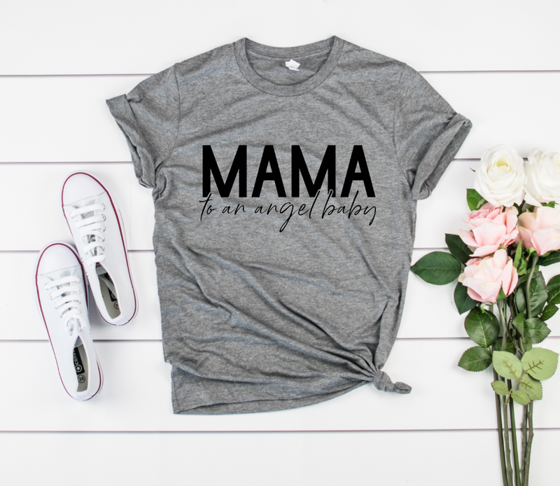 Mama To An Angel Baby Unisex Top (Black)